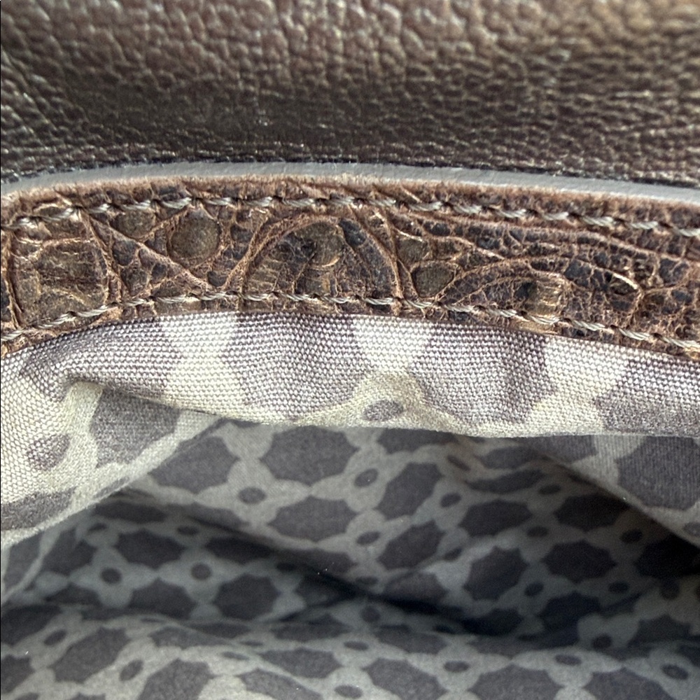 Brighton Metalic Bronze Brown Embroidered Shoulder Bag - Picture 8 of 9
